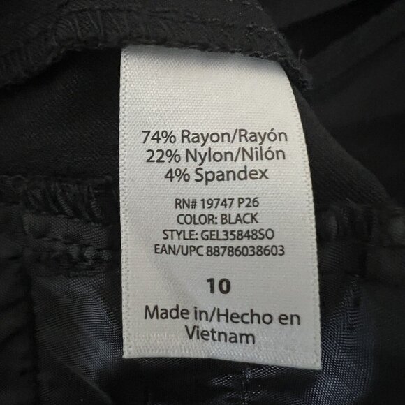 NWT George Women's Black Dress Pants Size 10 Super Stretch Slim Leg Mid Rise - Picture 7 of 12